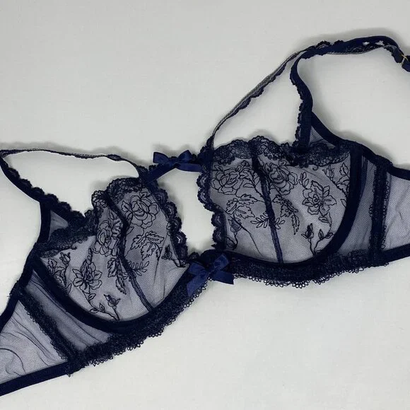 Agent Provocateur Rosa Navy Bra 34C New - Picture 6 of 12